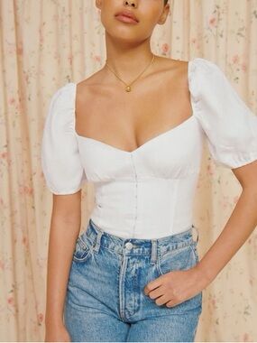 Reformation Rome Linen Top